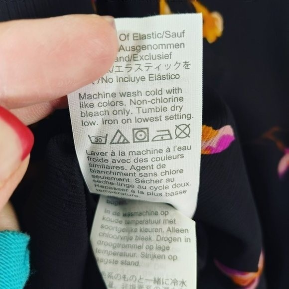 Madewell Womens S Black Floral Smocked Blouse Long Sleeve Romantic‎ Officewear - Picture 7 of 13